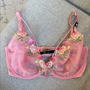 Victoria's Secret Pink Floral Lace Bra